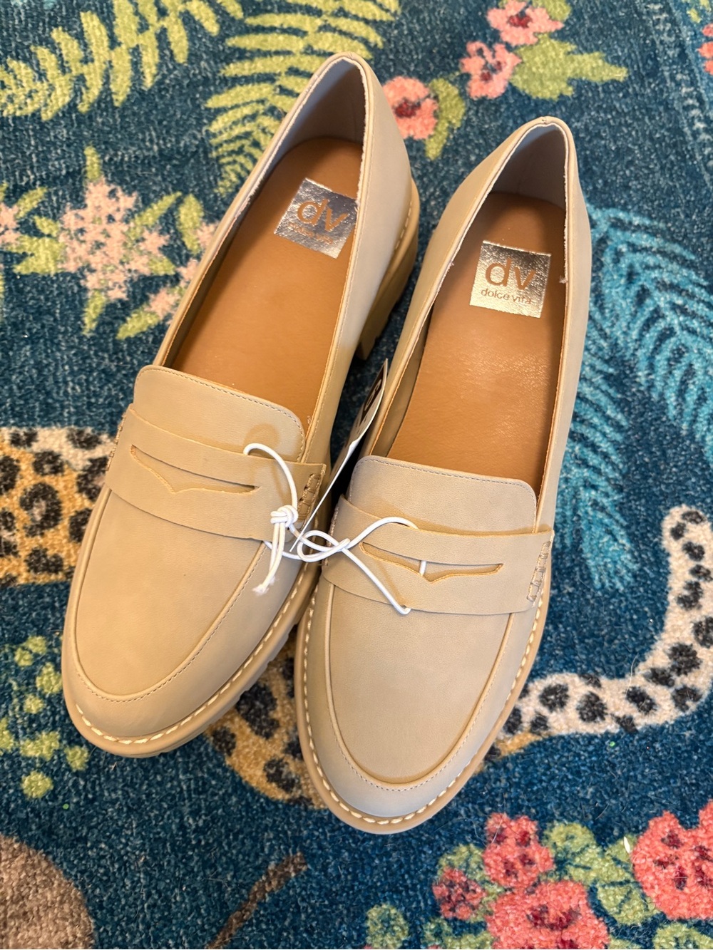 Dolce Vita Taupe Leather Penny Loafers